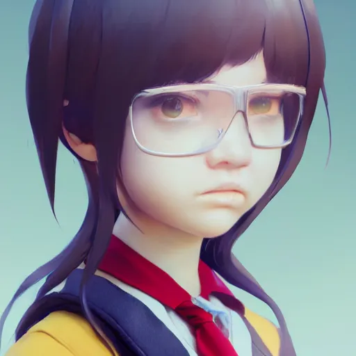 Prompt: worksafe. insanely detailed. by wlop, ilya kuvshinov, krenz cushart, greg rutkowski, pixiv. zbrush sculpt, octane, maya, houdini, vfx. close - up cute schoolgirl. cinematic dramatic atmosphere, sharp focus, volumetric lighting.