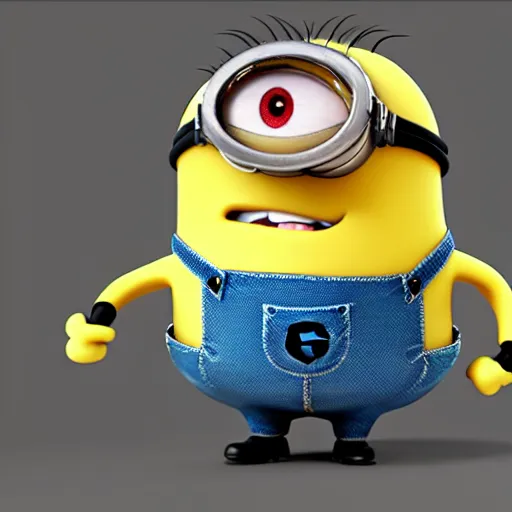 Image similar to Minion giving a thumbs up, photorealistic, hyper detailed, 8k, happy, excited, joy, crazy. Bright colors. Rendered in Unreal Engine.