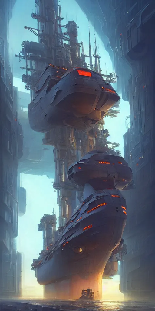 Prompt: cyberpunk cargo ship strongly resembling industrial spaceship design concept art in space, octane render, by jesper ejsing, james jean, justin gerard, tomasz alen kopera, cgsociety and fenghua zhong, highly detailed, rim light, art, cinematic lighting, very coherent, hyper realism, high detail, 8 k