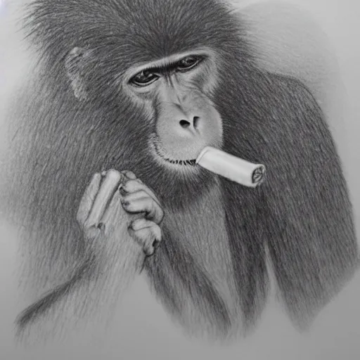 Monkey with pencil : r/drawing