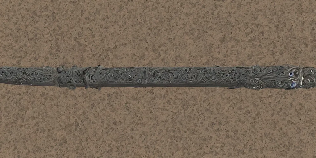 Prompt: stereoscopic 3 d image of a sword