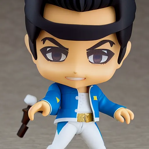 Prompt: elvis presley! as nendoroid! on stage, 8 k hd dof, kodak film,