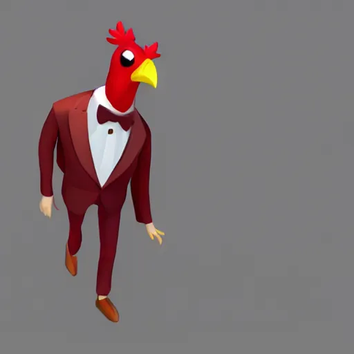 Image similar to a high quality photo of a chicken wearing a suit, 8k, artstation