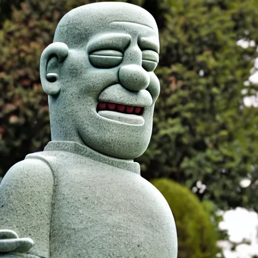 Image similar to stone statue of homer simpson