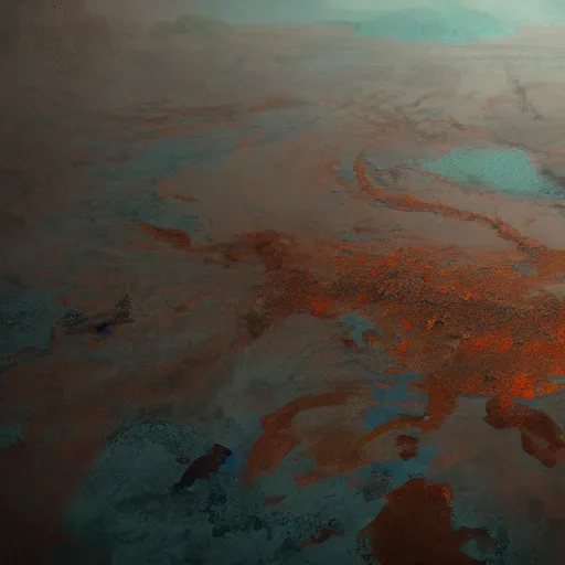 Prompt: the earth half covered with rust, digital painting, trending in Artstation, artstationHD, 4k, flat style, oil painting