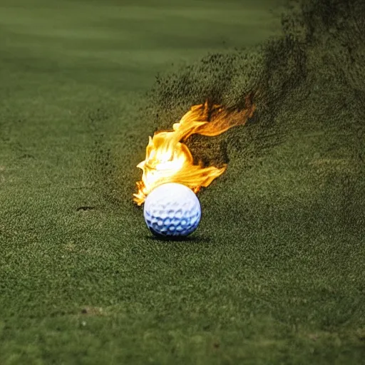 Image similar to golf ball on fire