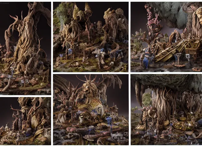 Image similar to product photography of a fantasy diorama of the dark crystal, zeiss lens, detailed, centered, by erwin olaf, joop geesink, wes anderson, jim henson, brian froud, breathtaking, 8 k resolution, extremely detailed, beautiful, establishing shot, realistic materials, hyperrealistic