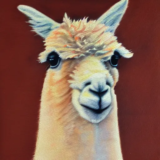 Prompt: an alpaca painting