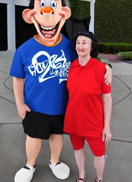 Image similar to a hyper realistic ultra realistic photograph of yakko wakko and dot backstage on the warner brothers lot, highly detailed, 8k photo