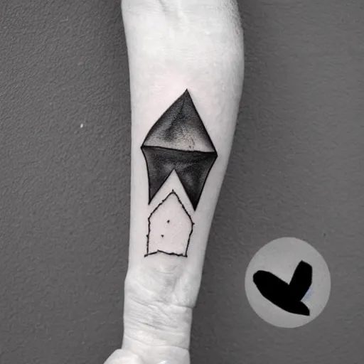 Image similar to handpoke tattoo of a black and white abstraction, stick poke, lineart