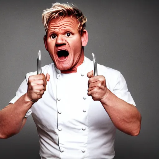 Image similar to photo of gordon ramsay screaming at baby