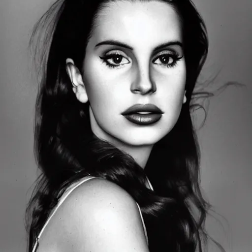 Image similar to portrait of lana del rey photographed by richard avedon