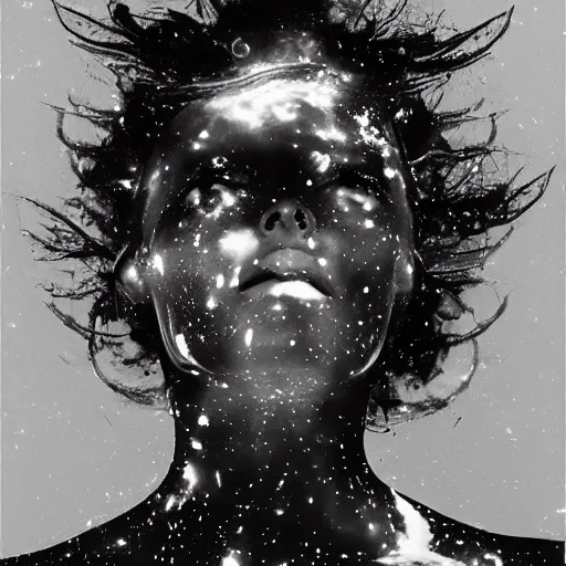 Prompt: rotoscoped cosmic cataclysm by by peter lindbergh