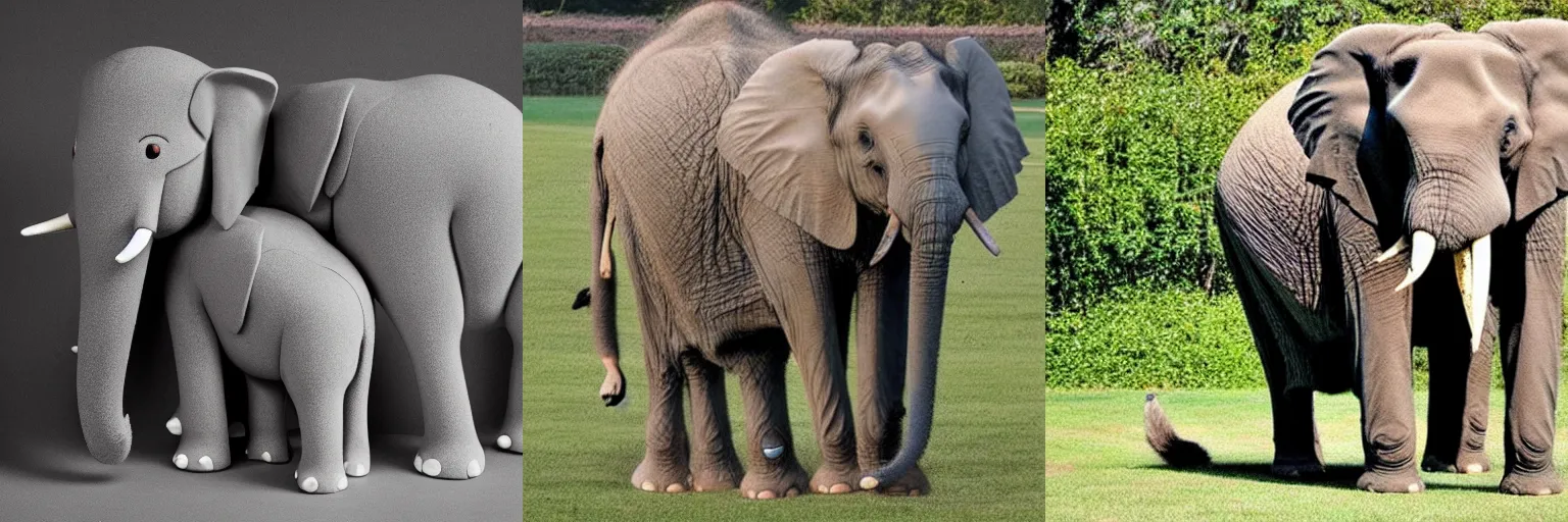 Prompt: A hybrid of an Elephant and a cat