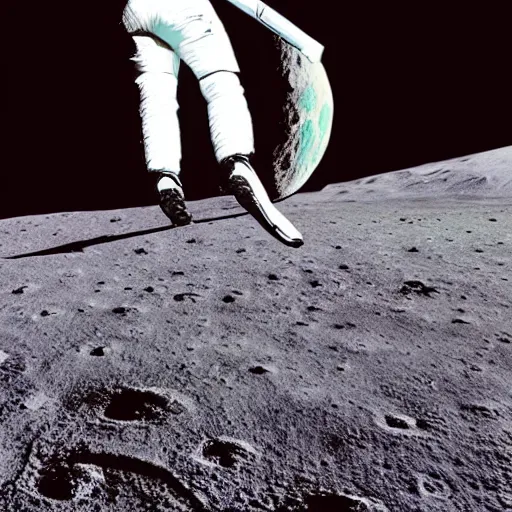 Prompt: michael jackson moonwalking on the moon, creative photo manipulation, photoshop