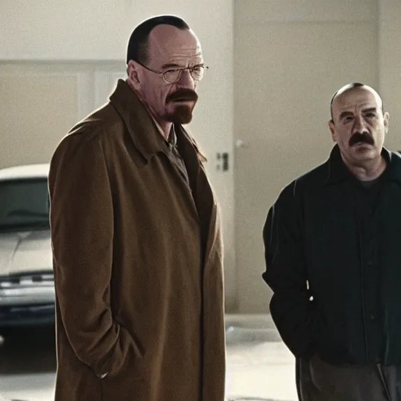 Image similar to Still of Walter White in The Sopranos talking to Tony Soprano