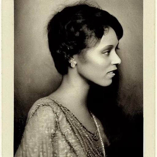 Image similar to headshot edwardian photograph of alicia keys, whitney houston, beyonce, rihanna,, 1 9 2 0 s film actress, realistic face, ethereal, 1 9 1 0 s, grainy, victorian, soft blur