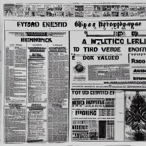 Prompt: isometric view of an hybrid ethnographic object on display, ( conceptual art ), ( ready - made ), offset photography, black, white, and orange, old newspaper