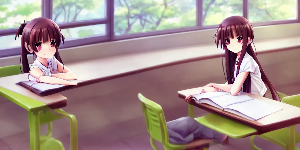 HD wallpaper: Anime, Girl, Classroom, School