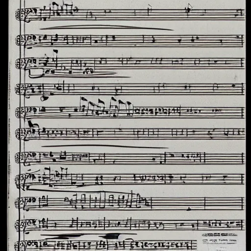 Prompt: Sheet music for the music of a new Symphony composed by Beethoven