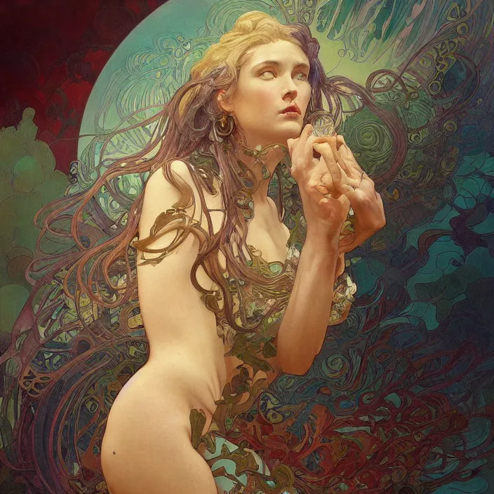 Prompt: A beautiful painting of disco elysium by Ross Tran!!! and alphonse mucha and greg rutkowski! and Gustave Doré!! and Zdzisław Beksiński!,In style of Impressionism.Symmetry.Highly detailed face.Fantasy,smooth,hyper detailed,sharp focus,Soft light.trending on artstation.oil on canvas