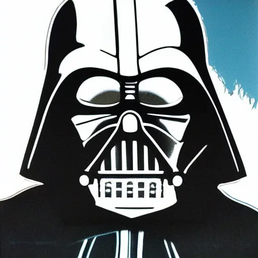 Image similar to andy warhol framed print of darth vader