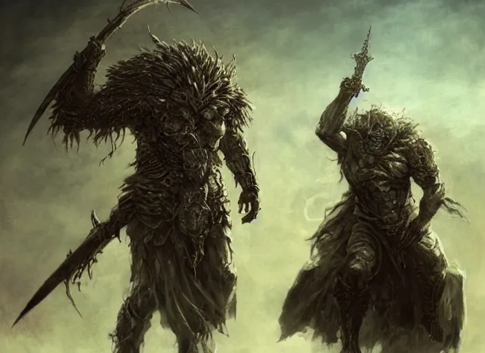 Image similar to were lion warrior concept, babylon armor, beksinski, ruan jia, the hobbit orc concept, dark soul concept