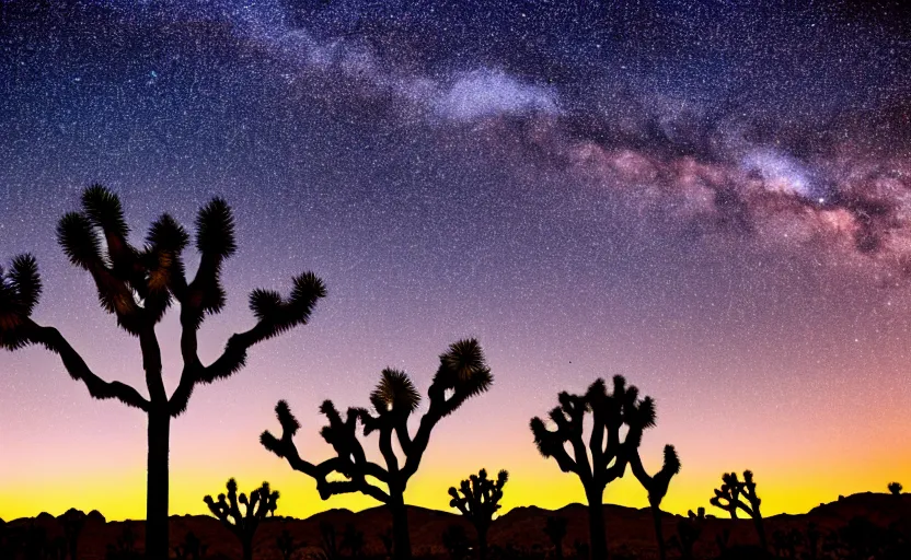 Prompt: joshua tree national park, night sky