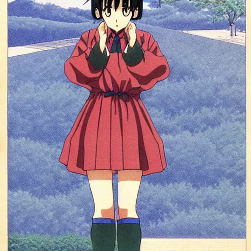 Image similar to beautiful anime high - school girl, full body, 1 / 6 hasui kawase