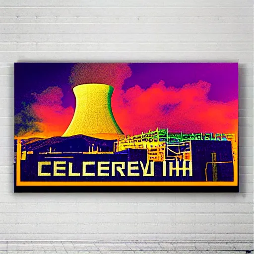 Prompt: calico majesty conquest of radioactive chernobyl power plant psychedelic poster