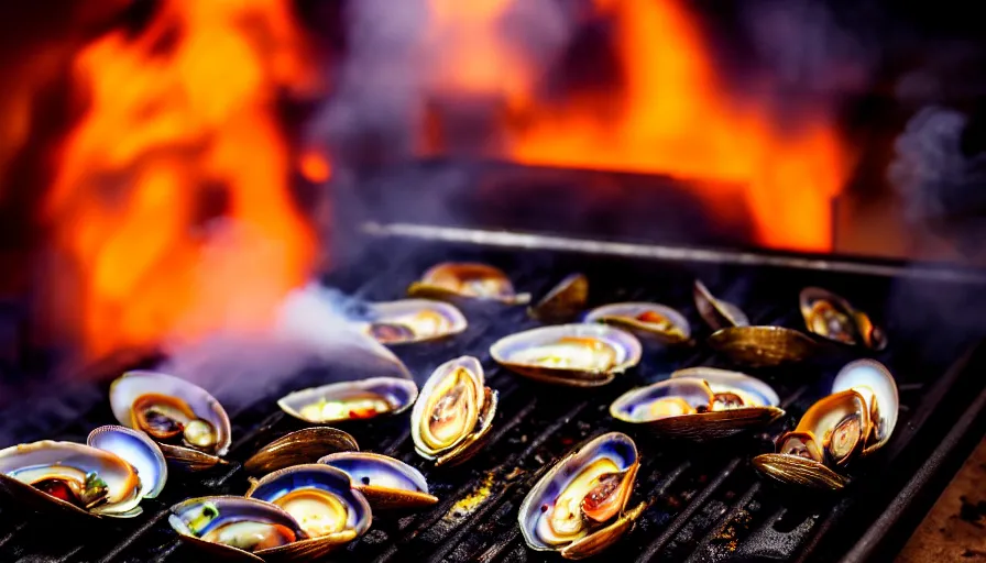 Prompt: a photo of smoke coming out of seymour's oven, next to a window, seymour's roast is ruined, steamed clams, color photography, high quality, volumetric light, beautiful, 4 k