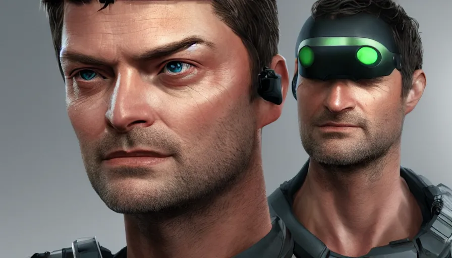 Prompt: Karl Urban is Sam Fisher from Splinter Cell, hyperdetailed, artstation, cgsociety, 8k