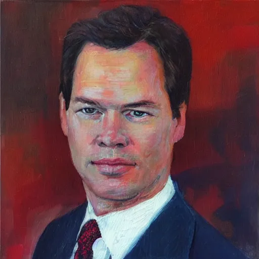 Image similar to “a detailed portrait of Mark Rutte, oil painting by Petrov-Vodkin”