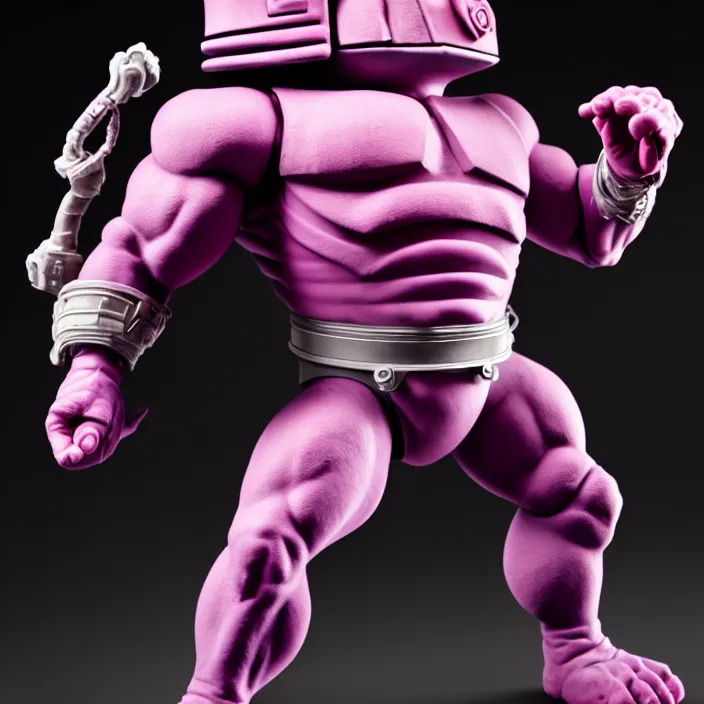 Image similar to photograph of a real-life beautiful Krang standing with black jar Extremely detailed. 8k