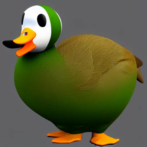 Image similar to 3D render of a duck as a mascot for a platformer game