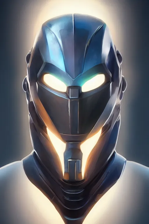 Image similar to epic mask helmet robot ninja portrait stylized as fornite style game design fanart by concept artist gervasio canda, behance hd by jesper ejsing, by rhads, makoto shinkai and lois van baarle, ilya kuvshinov, rossdraws global illumination radiating a glowing aura global illumination ray tracing hdr render in unreal engine 5