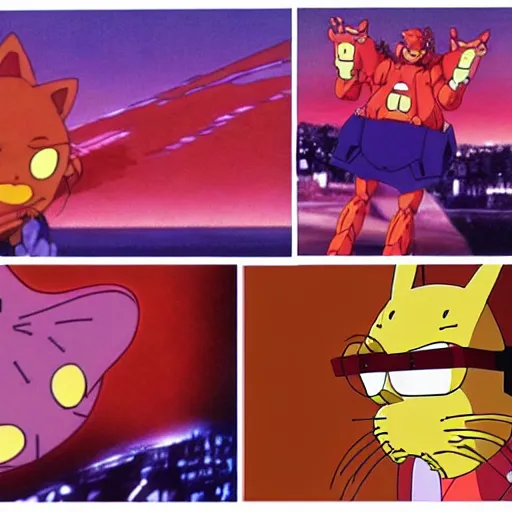 Image similar to garfield in the third impact, neon genesis evangelion, anime