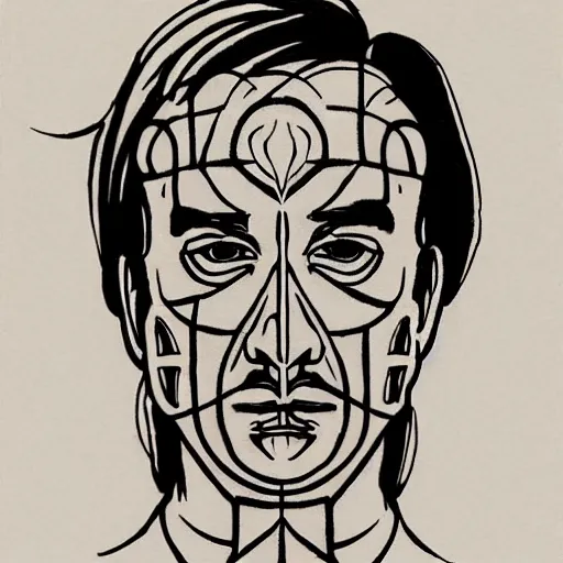 Prompt: tattoo design, stencil, portrait of saul goodman, symmetrical face