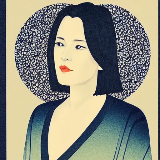 Image similar to “ rachel mcadams portrait by ikenaga yasunari, drawing, realistic, sharp focus, contemporary, japanese ”