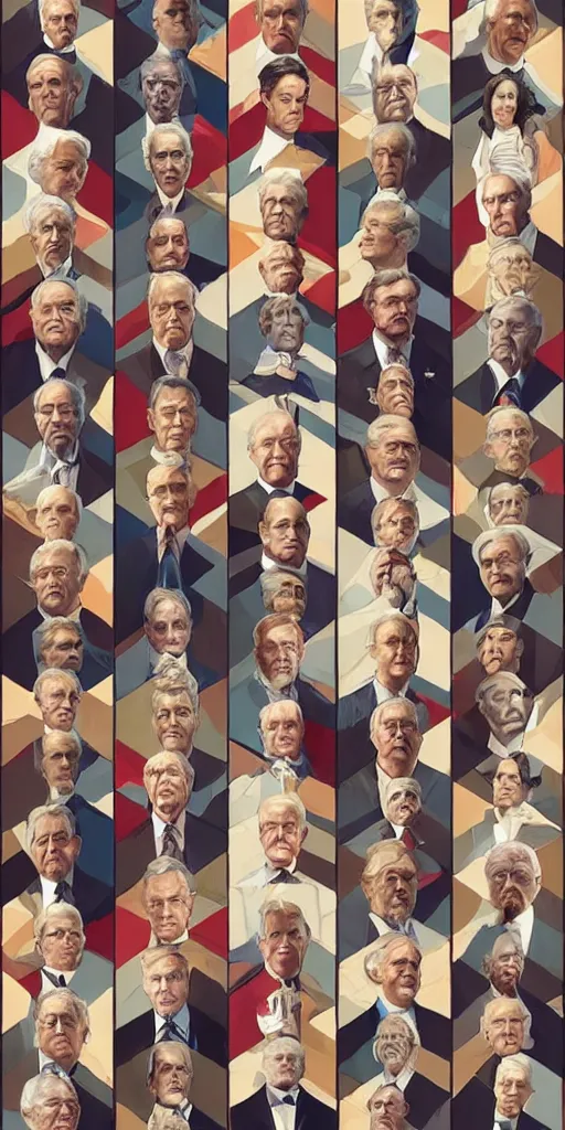 Image similar to symmetry!! all the presidents of usa, very detailed, perfect lighting, perfect composition, 4 k, artgerm, derek zabrocki, greg rutkowski