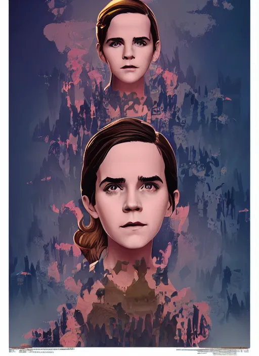 Prompt: poster artwork by Michael Whelan and Tomer Hanuka, Emma Watson and Kiernan Shipka in beauty pageant, clean, Matte painting, trending on artstation and unreal engine
