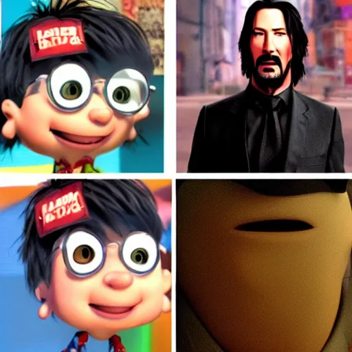 Image similar to Keanu reeves as a Pixar character