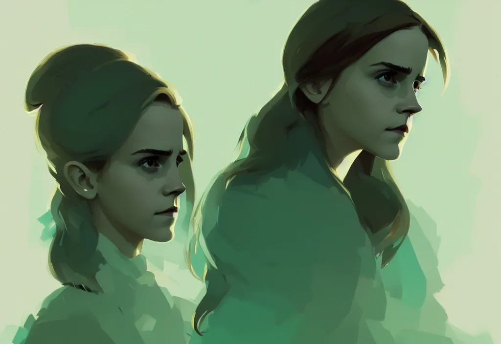 Image similar to emma watson as usa president, oval cabinet, fantasy, by atey ghailan, by greg rutkowski, by greg tocchini, by james gilleard, by joe gb fenton, dynamic lighting, gradient light green, brown, blonde cream, salad and white colors in scheme, grunge aesthetic