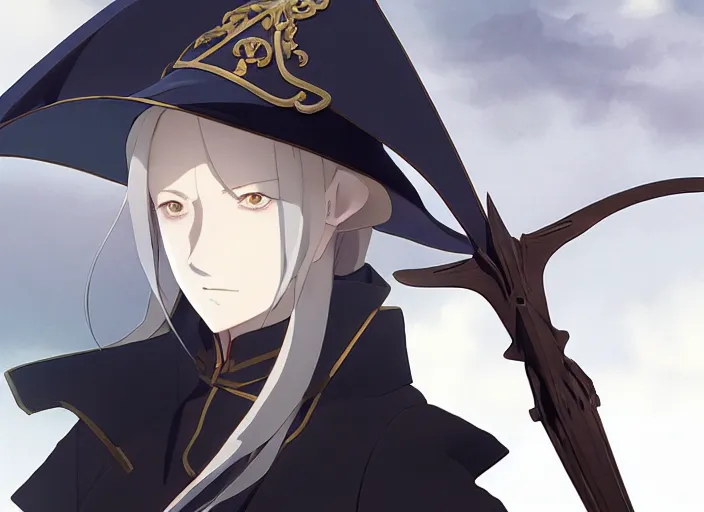 Image similar to side portrait of lady maria, helm of second world war warship in background, illustration concept art anime key visual trending pixiv fanbox by wlop and greg rutkowski and makoto shinkai and studio ghibli and kyoto animation, symmetrical facial features, astral witch clothes, modern warfare, realistic anatomy, gapmoe yandere grimdark, volumetric lighting, backlit