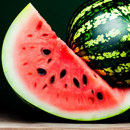Prompt: A photo of a whole watermelon that was shot by an arrow