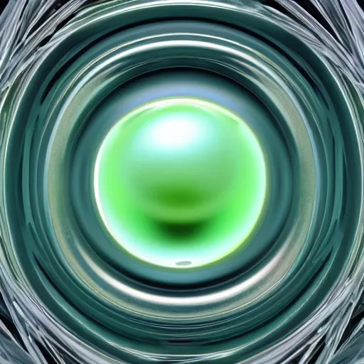 Image similar to complex floating abstract 3 d object in frontal view, ultra rendered extreme realism and detail, 8 k, highly detailed, realistic, full in frame, pbr, oktane render, biomorphic, symmetrical, green slime,