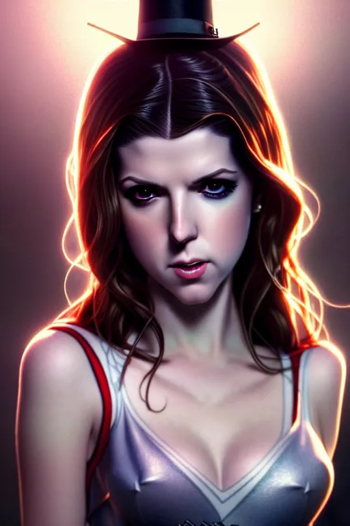 Prompt: ultra realistic, beautiful Anna Kendrick Zatanna DC Comics, modern anime, fantasy, eerie, intricate details, atmospheric, elegant, super highly detailed, professional digital painting, artstation, concept art, 8k, art by artgerm and eiichiro oda and koyoharu gotouge