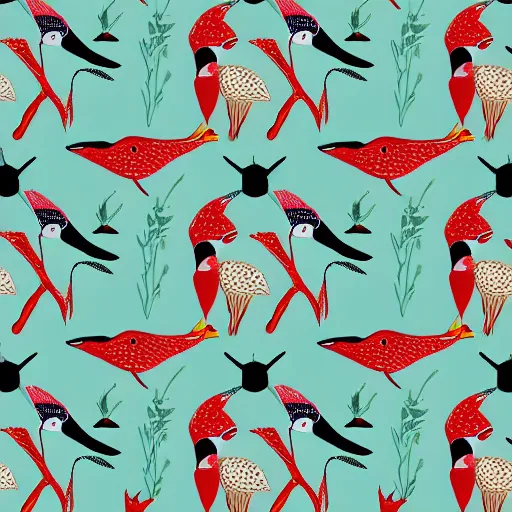 Image similar to fabric pattern of minimalistic birds