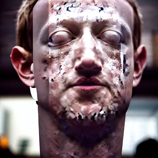 Image similar to a lemon in the shape of Mark Zuckerberg's head