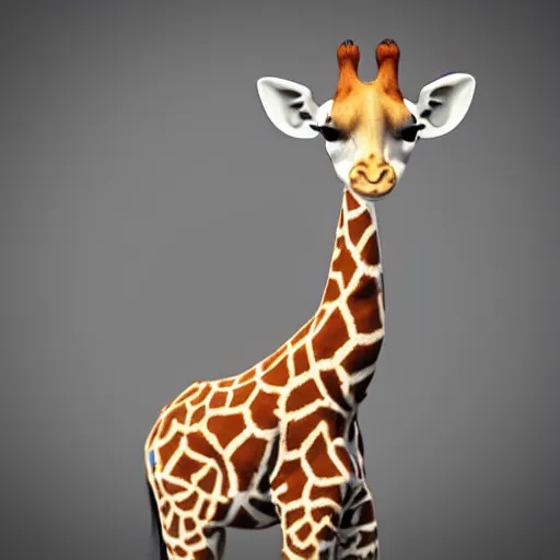 Image similar to giraffe baby in 3d rendered by AJ Jefferies